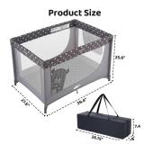 Pamo Babe Portable Crib Baby Playpen with Mattress and Carry Bag Grey Pamo Babe Portable Crib Baby Playpen with Mattress and Carry Bag Grey