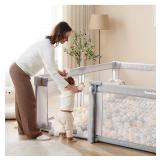 Retails for $170! Sweeby Baby Playpen, 59x59 Inch Baby Gate Foldable Playpens for Babies and Toddlers, Extra Large Playpen with Door Play Yard for Kids Fence Indoor and Outdoor Play Pen, Gray Retails for $170! Sweeby Baby Playpen, 59x59 Inch Baby Gate Foldable Playpens for Babies and Toddlers, Extra Large Playpen with Door Play Yard for Kids Fence Indoor and Outdoor Play Pen, Gray