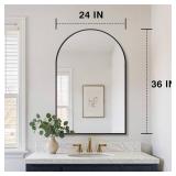 Retails for $110! FICTOR Bathroom Mirror for Wall,2 Pack 24 x36 Arched Vanity Bathroom Mirror for Over Sink, Metal Framed with HD Shatter-Proof Glass for Entryway, Living Room,Bedroom(Black) Retails for $110! FICTOR Bathroom Mirror for Wall,2 Pack 24 x36 Arched Vanity Bathroom Mirror for Over Sink, Metal Framed with HD Shatter-Proof Glass for Entryway, Living Room,Bedroom(Black)