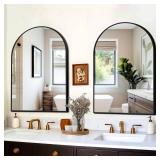 Retails for $110! FICTOR Bathroom Mirror for Wall,2 Pack 24 x36 Arched Vanity Bathroom Mirror for Over Sink, Metal Framed with HD Shatter-Proof Glass for Entryway, Living Room,Bedroom(Black) Retails for $110! FICTOR Bathroom Mirror for Wall,2 Pack 24 x36 Arched Vanity Bathroom Mirror for Over Sink, Metal Framed with HD Shatter-Proof Glass for Entryway, Living Room,Bedroom(Black)