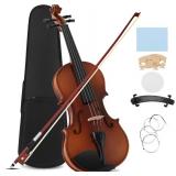 MUSTAR Violin, 4/4 Violin for Beginners, Classic Violin 4/4 Full Set with Bow, Rosins, Hard Case, Mute, Fingerboard Stickers, Shoulder Rest, Beginner KIt for Adults,Kids MUSTAR Violin, 4/4 Violin for Beginners, Classic Violin 4/4 Full Set with Bow, Rosins, Hard Case, Mute, Fingerboard Stickers, Shoulder Rest, Beginner KIt for Adults,Kids