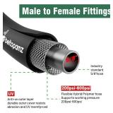 100 ft Garden Hose, 5/8 in Heavy Duty Water Hose, Flexible and Durable, Lightweight Rubber Hybrid Hose, Leak-Free Connections, Male to Female 3/4' Brass Fittings for Patio, Lawn, Black 100 ft Garden Hose, 5/8 in Heavy Duty Water Hose, Flexible and Durable, Lightweight Rubber Hybrid Hose, Leak-Free Connections, Male to Female 3/4' Brass Fittings for Patio, Lawn, Black