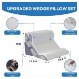 3PCS Wedge Pillow Set for After Surgery, Back Pillow for Bed Sitting up, 10-in-1 Foam Wedge Pillow for Acid Reflux & Back Pain Relief, Post Surgery Pillow for GERD & Snoring, White 3PCS Wedge Pillow Set for After Surgery, Back Pillow for Bed Sitting up, 10-in-1 Foam Wedge Pillow for Acid Reflux & Back Pain Relief, Post Surgery Pillow for GERD & Snoring, White