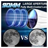 Retails for $150! Telescope, 90mm Aperture 900mm Astronomical Refractor Telescope for Adults High Powered - Multi-Coated Professional Telescopes for Astronomy Beginners with AZ Mount, Portable Carry B Retails for $150! Telescope, 90mm Aperture 900mm Astronomical Refractor Telescope for Adults High Powered - Multi-Coated Professional Telescopes for Astronomy Beginners with AZ Mount, Portable Carry B