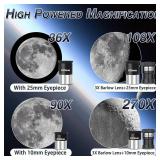 Retails for $150! Telescope, 90mm Aperture 900mm Astronomical Refractor Telescope for Adults High Powered - Multi-Coated Professional Telescopes for Astronomy Beginners with AZ Mount, Portable Carry B Retails for $150! Telescope, 90mm Aperture 900mm Astronomical Refractor Telescope for Adults High Powered - Multi-Coated Professional Telescopes for Astronomy Beginners with AZ Mount, Portable Carry B