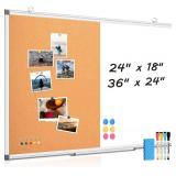 WALGLASS Combination Magnetic Whiteboard & Corkboard, 36'x24' Combo for School, Office & Home, Dry Erase Board with Removable Tray, Pins, Eraser, Markers & Magnets WALGLASS Combination Magnetic Whiteboard & Corkboard, 36'x24' Combo for School, Office & Home, Dry Erase Board with Removable Tray, Pins, Eraser, Markers & Magnets