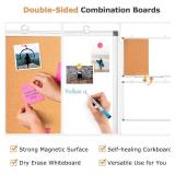 WALGLASS Combination Magnetic Whiteboard & Corkboard, 36'x24' Combo for School, Office & Home, Dry Erase Board with Removable Tray, Pins, Eraser, Markers & Magnets WALGLASS Combination Magnetic Whiteboard & Corkboard, 36'x24' Combo for School, Office & Home, Dry Erase Board with Removable Tray, Pins, Eraser, Markers & Magnets