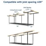 Retails for $105! FLEXIMOUNTS 2x8 Garage Storage Rack, Adjustable Overhead Storage Organization System, Heavy Duty Metal Ceiling Rack, 400lbs Weight Capacity, Black, Classic Series Retails for $105! FLEXIMOUNTS 2x8 Garage Storage Rack, Adjustable Overhead Storage Organization System, Heavy Duty Metal Ceiling Rack, 400lbs Weight Capacity, Black, Classic Series
