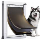 Dog Door for Door All Aluminum 3 Flaps White, Large Dog Doggy Doggie Door, Heavy Duty Pet Door for Dogs, with Insulation Flap and Lockable Closing Panel, Durable Rust Resistant, for Pets Up to 110lbs Dog Door for Door All Aluminum 3 Flaps White, Large Dog Doggy Doggie Door, Heavy Duty Pet Door for Dogs, with Insulation Flap and Lockable Closing Panel, Durable Rust Resistant, for Pets Up to 110lbs