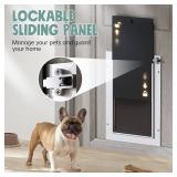 Dog Door for Door All Aluminum 3 Flaps White, Large Dog Doggy Doggie Door, Heavy Duty Pet Door for Dogs, with Insulation Flap and Lockable Closing Panel, Durable Rust Resistant, for Pets Up to 110lbs Dog Door for Door All Aluminum 3 Flaps White, Large Dog Doggy Doggie Door, Heavy Duty Pet Door for Dogs, with Insulation Flap and Lockable Closing Panel, Durable Rust Resistant, for Pets Up to 110lbs