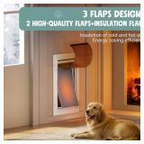 Dog Door for Door All Aluminum 3 Flaps White, Large Dog Doggy Doggie Door, Heavy Duty Pet Door for Dogs, with Insulation Flap and Lockable Closing Panel, Durable Rust Resistant, for Pets Up to 110lbs Dog Door for Door All Aluminum 3 Flaps White, Large Dog Doggy Doggie Door, Heavy Duty Pet Door for Dogs, with Insulation Flap and Lockable Closing Panel, Durable Rust Resistant, for Pets Up to 110lbs