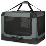 Amazon Basics 4-Doors Portable Soft-Sided Folding Travel Crate Kennel for cat, Dog, and Other Small Animals, Grey, L 36' x 24' x 24' Amazon Basics 4-Doors Portable Soft-Sided Folding Travel Crate Kennel for cat, Dog, and Other Small Animals, Grey, L 36' x 24' x 24'
