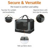 Amazon Basics 4-Doors Portable Soft-Sided Folding Travel Crate Kennel for cat, Dog, and Other Small Animals, Grey, L 36' x 24' x 24' Amazon Basics 4-Doors Portable Soft-Sided Folding Travel Crate Kennel for cat, Dog, and Other Small Animals, Grey, L 36' x 24' x 24'