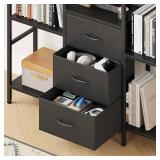 Retails for $104! Triple Bookshelf with 3 Fabric Drawers, 4-Tier Book Shelf and 10 Display Shelves, Industrial Large Bookcase for Home & Office, Black, 47' Wide Retails for $104! Triple Bookshelf with 3 Fabric Drawers, 4-Tier Book Shelf and 10 Display Shelves, Industrial Large Bookcase for Home & Office, Black, 47' Wide