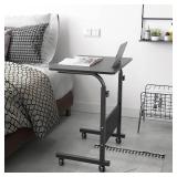 DlandHome Rolling Laptop Desk Stand Up Adjustable Mobile Laptop Desk, 23.6 Inches Medium Size Side Table, Movable w/Tablet Slot & Wheels, Portable Stand for Bed Sofa Black DlandHome Rolling Laptop Desk Stand Up Adjustable Mobile Laptop Desk, 23.6 Inches Medium Size Side Table, Movable w/Tablet Slot & Wheels, Portable Stand for Bed Sofa Black