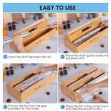 18 Inch Large Foil Wrap Dispenser with Cutter, 2 in 1 Aluminum Butcher Parchment Paper Freezer Tin Wax Cling Foil Plastic Wrap Organizer for Kitchen Drawer Bamboo Saran Storage Roll Holder 18 Inch Large Foil Wrap Dispenser with Cutter, 2 in 1 Aluminum Butcher Parchment Paper Freezer Tin Wax Cling Foil Plastic Wrap Organizer for Kitchen Drawer Bamboo Saran Storage Roll Holder