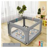 Baby Playpen, Play Pens for Babies and Toddlers, Mini Baby Fence Play Area,Safe Anti-Fall Play Yard with Gates, Small Playpen for Babies with Breathable Mesh, with Pull-Up Ring(Grey, 36' x36') Baby Playpen, Play Pens for Babies and Toddlers, Mini Baby Fence Play Area,Safe Anti-Fall Play Yard with Gates, Small Playpen for Babies with Breathable Mesh, with Pull-Up Ring(Grey, 36' x36')