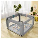 Baby Playpen, Play Pens for Babies and Toddlers, Mini Baby Fence Play Area,Safe Anti-Fall Play Yard with Gates, Small Playpen for Babies with Breathable Mesh, with Pull-Up Ring(Grey, 36' x36') Baby Playpen, Play Pens for Babies and Toddlers, Mini Baby Fence Play Area,Safe Anti-Fall Play Yard with Gates, Small Playpen for Babies with Breathable Mesh, with Pull-Up Ring(Grey, 36' x36')