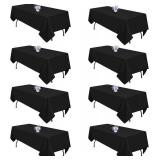 8 Pack Black Tablecloths 60x102 Inch Table Cloths for 6 Foot Rectangle Tables, Wrinkle Resistant Washable Rectangular Fabric Table Cover for Dining Wedding Banquet Camping Party 8 Pack Black Tablecloths 60x102 Inch Table Cloths for 6 Foot Rectangle Tables, Wrinkle Resistant Washable Rectangular Fabric Table Cover for Dining Wedding Banquet Camping Party