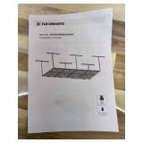 Retails for $138! FLEXIMOUNTS 4x8 Overhead Garage Storage Rack, Adjustable Organization System, Heavy-Duty Metal Ceiling Racks, 750lbs Weight Capacity, Black, Classic Series Retails for $138! FLEXIMOUNTS 4x8 Overhead Garage Storage Rack, Adjustable Organization System, Heavy-Duty Metal Ceiling Racks, 750lbs Weight Capacity, Black, Classic Series