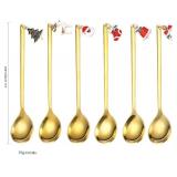 Coffee Spoons Gold Silverware Christmas 6 Pieces Small Stainless Steel Flatware Xmas Decorative Pendants Cute Drinking Stirrers for Festive and Daily Kitchen Utensils Coffee Spoons Gold Silverware Christmas 6 Pieces Small Stainless Steel Flatware Xmas Decorative Pendants Cute Drinking Stirrers for Festive and Daily Kitchen Utensils