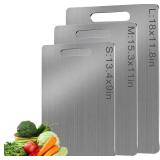 Generic Stainless Steel Cutting Board for Kitchen, 13.4'' x 9'' Non Toxic Cutting Board Chopping Board for Meat Cheese Bread Vegetable Fruit, Silver Generic Stainless Steel Cutting Board for Kitchen, 13.4'' x 9'' Non Toxic Cutting Board Chopping Board for Meat Cheese Bread Vegetable Fruit, Silver