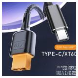 XT60 Charging Cable, UCB C to XT60 PD 100W 20V 5A SC100 Fast Charger Braided Cable 1.0M for ToolkitRC - Retail: $10 XT60 Charging Cable, UCB C to XT60 PD 100W 20V 5A SC100 Fast Charger Braided Cable 1.0M for ToolkitRC - Retail: $10