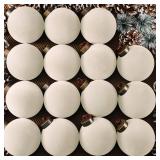 15 Pcs Velvet Christmas Balls Bulk Flocked Christmas Tree Ball Ornaments Plastic Xmas Decorative Hanging Ornaments(Creamy White,3.15 Inch) - Retail: $34 15 Pcs Velvet Christmas Balls Bulk Flocked Christmas Tree Ball Ornaments Plastic Xmas Decorative Hanging Ornaments(Creamy White,3.15 Inch) - Retail: $34