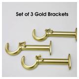 Curtain Rod Bracket, 3 Pcs Gold Aluminum Alloy Curtain Rod Holder for 1 or 1-1/8 Inch Single Curtain Rods (Gold, 3 pcs) - Retail: $16 Curtain Rod Bracket, 3 Pcs Gold Aluminum Alloy Curtain Rod Holder for 1 or 1-1/8 Inch Single Curtain Rods (Gold, 3 pcs) - Retail: $16