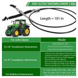 AM132704 Snowblower Cable for John Deere Snow Thrower Tractors Snow Blower GT GX LX 100 Series 345 355 425 445 455 X475 X565 X720 Push Pull Chute Cable - Retail: $30 AM132704 Snowblower Cable for John Deere Snow Thrower Tractors Snow Blower GT GX LX 100 Series 345 355 425 445 455 X475 X565 X720 Push Pull Chute Cable - Retail: $30