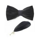Men's Handmade Feather Pre-tied Bow tie and Brooch Set. - Retail: $15 Men's Handmade Feather Pre-tied Bow tie and Brooch Set. - Retail: $15