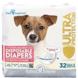 Paw Inspired 32ct Disposable Dog Diapers | Female Dog Diapers Ultra Protection | Diapers for Dogs in Heat, Excitable Urination, or Incontinence (Small) - Retail: $18 Paw Inspired 32ct Disposable Dog Diapers | Female Dog Diapers Ultra Protection | Diapers for Dogs in Heat, Excitable Urination, or Incontinence (Small) - Retail: $18