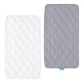 Bassinet Mattress Pad Cover Waterproof, Quilted Mattress Protector Sheets Fits All Mainstream Bassinet - Rectangle, Oval, Hourglass, 2 Pack, 17'' x 33'', Ultra Soft Breathable, White and Grey - Retail Bassinet Mattress Pad Cover Waterproof, Quilted Mattress Protector Sheets Fits All Mainstream Bassinet - Rectangle, Oval, Hourglass, 2 Pack, 17'' x 33'', Ultra Soft Breathable, White and Grey - Retail