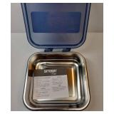 Smash 30 oz / 900ml Microwave Safe Stainless Steel Meal/Sandwich/Lunch Box with Black Hinged Lid Leak-Proof Clip Closure, Silicone Seal, BPA-Free. SMALL DENT ON BOTTOM. Smash 30 oz / 900ml Microwave Safe Stainless Steel Meal/Sandwich/Lunch Box with Black Hinged Lid Leak-Proof Clip Closure, Silicone Seal, BPA-Free. SMALL DENT ON BOTTOM.