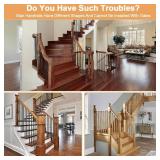 2Pcs Baby Gate Banister Adapter, Stairway Baby Gate Mounting Kit, Fits 1.97''- 3.94'' Wide Square/Round Railing, No Drilling Stair Banister Protector, Works with Retractable/Mesh/Iron Gates(Grey) - Re 2Pcs Baby Gate Banister Adapter, Stairway Baby Gate Mounting Kit, Fits 1.97''- 3.94'' Wide Square/Round Railing, No Drilling Stair Banister Protector, Works with Retractable/Mesh/Iron Gates(Grey) - Re