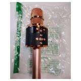 Karaoke Microphone for Kids & Adults - Bluetooth Microphones Singing Mic with Disco Lights, Echo Effect, Built-in Speaker Portable Karaoke Player for Party Travel Gifts Q78(Rose Gold) - Retail: $19 Karaoke Microphone for Kids & Adults - Bluetooth Microphones Singing Mic with Disco Lights, Echo Effect, Built-in Speaker Portable Karaoke Player for Party Travel Gifts Q78(Rose Gold) - Retail: $19