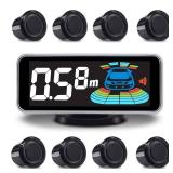 Backup Parktronic System Car Auto Vehicle Reverse with 8 Parking Sensors kit Distance Detection LCD Distance Display Sound Warning - Retail: $47 Backup Parktronic System Car Auto Vehicle Reverse with 8 Parking Sensors kit Distance Detection LCD Distance Display Sound Warning - Retail: $47