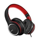 X8 Over-Ear Wired Headphones with Microphone with 1.45m-Tangle-Free Nylon Line&3.5mm Plug, Lightweight Foldable & Portable Headphones for Smartphone, Tablet,Computer,Mp3/4(Black-red) - Retail: $19 X8 Over-Ear Wired Headphones with Microphone with 1.45m-Tangle-Free Nylon Line&3.5mm Plug, Lightweight Foldable & Portable Headphones for Smartphone, Tablet,Computer,Mp3/4(Black-red) - Retail: $19