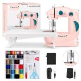 Mini Sewing Machine with Extension Table, Dual Speed Portable Sewing Machine for Beginners with Light, Sewing Kit for Household Use, Pink Mini Sewing Machine with Extension Table, Dual Speed Portable Sewing Machine for Beginners with Light, Sewing Kit for Household Use, Pink