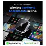 2 in 1 Wireless CarPlay and Android Auto Adapter, Easy Setup Plug and Play, Fast Seamless Use Supports 1000+ Car's with Built-in Wired Car Play/Android Auto Car Adapter Valentine's Day Gift - Retail: 2 in 1 Wireless CarPlay and Android Auto Adapter, Easy Setup Plug and Play, Fast Seamless Use Supports 1000+ Car's with Built-in Wired Car Play/Android Auto Car Adapter Valentine's Day Gift - Retail: