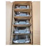 5-Pack,36 Oz Glass Meal Prep Containers 2 Compartments Portion Control with Snap Locking Lids Glass Food Storage Containers, Microwave, Oven, Freezer and Dishwasher (4.5 Cups) - Retail: $39 5-Pack,36 Oz Glass Meal Prep Containers 2 Compartments Portion Control with Snap Locking Lids Glass Food Storage Containers, Microwave, Oven, Freezer and Dishwasher (4.5 Cups) - Retail: $39