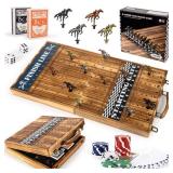 23 inches Horse Race Board Game with 11 Luxury Horses, Foldable Wood Horse Racing Board Game with 100 Pcs Chips,2 Dice and 2 Boxes of Cards, Vintage Color - Retail: $64 23 inches Horse Race Board Game with 11 Luxury Horses, Foldable Wood Horse Racing Board Game with 100 Pcs Chips,2 Dice and 2 Boxes of Cards, Vintage Color - Retail: $64