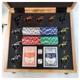 23 inches Horse Race Board Game with 11 Luxury Horses, Foldable Wood Horse Racing Board Game with 100 Pcs Chips,2 Dice and 2 Boxes of Cards, Vintage Color - Retail: $64 23 inches Horse Race Board Game with 11 Luxury Horses, Foldable Wood Horse Racing Board Game with 100 Pcs Chips,2 Dice and 2 Boxes of Cards, Vintage Color - Retail: $64
