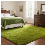 Green Rug for Bedroom, 5x7 Fluffy Area Rugs for Kids Playroom, Furry Carpet for Nursery Room, Shaggy Rug for Teen Living Room, Thick Fuzzy Plush Rug for Dorm, Cute Room Decor for Baby - Retail: $50 Green Rug for Bedroom, 5x7 Fluffy Area Rugs for Kids Playroom, Furry Carpet for Nursery Room, Shaggy Rug for Teen Living Room, Thick Fuzzy Plush Rug for Dorm, Cute Room Decor for Baby - Retail: $50