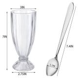 Set of 6 Milkshake Glass, 12oz Old Fashion Sundae Cups, Retro Ice Cream Float Glasses, Heavy Base Soda Fountain Glassware with 6 Long Stainless Steel Spoons - Retail: $27 Set of 6 Milkshake Glass, 12oz Old Fashion Sundae Cups, Retro Ice Cream Float Glasses, Heavy Base Soda Fountain Glassware with 6 Long Stainless Steel Spoons - Retail: $27