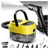 Steam Cleaner,15s Heat-Up,1.6L Tank,3-Level Adjustable Handle,2500W Steamer for Cleaning, Portable Steamer for Cleaning - Retail: $80 Steam Cleaner,15s Heat-Up,1.6L Tank,3-Level Adjustable Handle,2500W Steamer for Cleaning, Portable Steamer for Cleaning - Retail: $80