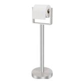 Toilet Paper Holder Free Standing, Stainless Steel Toilet Paper Stand, Weighted Base Floor Tissue Roll Holder for Bathroom, Brushed Nickel 200UP - Retail: $50 Toilet Paper Holder Free Standing, Stainless Steel Toilet Paper Stand, Weighted Base Floor Tissue Roll Holder for Bathroom, Brushed Nickel 200UP - Retail: $50
