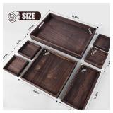 Wood Serving Tray with Handles, Set of 7 Rectangular Wooden Nesting Multipurpose Trays, Decorative Serving Trays Platter for Breakfast in Bed, Lunch, Dinner, Patio, Ottoman, Coffee Table, Party - Reta Wood Serving Tray with Handles, Set of 7 Rectangular Wooden Nesting Multipurpose Trays, Decorative Serving Trays Platter for Breakfast in Bed, Lunch, Dinner, Patio, Ottoman, Coffee Table, Party - Reta