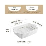 4.4 QT Baking Dish with Rack, 9x13 Large Casserole Dish for Oven, Ceramic Baking Pan with Rack, Rectangular Lasagna Pan Deep with Handles for Baking, Durable Microwave Oven Safe, White - Retail: $35 4.4 QT Baking Dish with Rack, 9x13 Large Casserole Dish for Oven, Ceramic Baking Pan with Rack, Rectangular Lasagna Pan Deep with Handles for Baking, Durable Microwave Oven Safe, White - Retail: $35