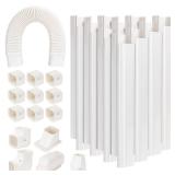 3 W 16.1 Ft Line Set Cover Kit for Mini Split Air Conditioner Decorative PVC Line Cover Kit for Central Air Conditioner Mini Split AC Cover for Outside Heat Pumps Tubing Cover - Retail: $46' 3 W 16.1 Ft Line Set Cover Kit for Mini Split Air Conditioner Decorative PVC Line Cover Kit for Central Air Conditioner Mini Split AC Cover for Outside Heat Pumps Tubing Cover - Retail: $46'